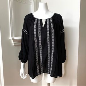 Black Bohemian Peasant Top the Gap XL